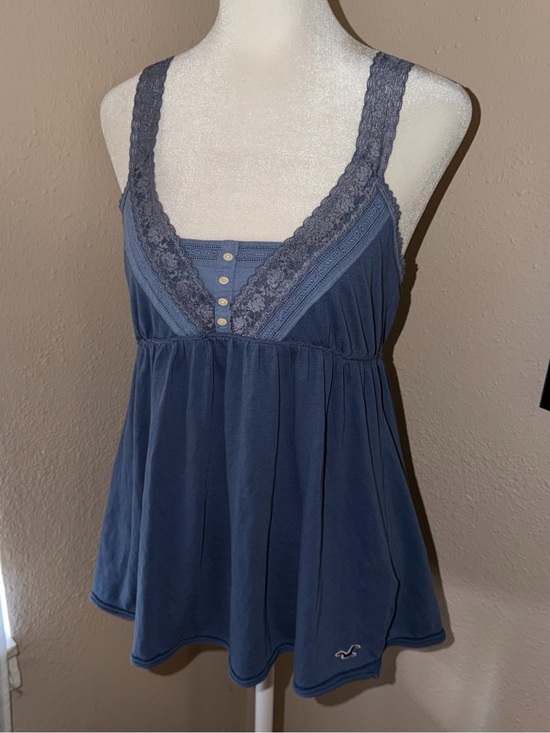 Hollister Tops - Vintage Y2K Hollister 2000s Lace Trim Babydoll Tank Top